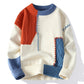 Colorblock Pullover Sweater Winter Fashion Long Sleeve Top Men&