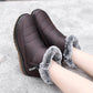 Winter Snow Boot With Side Zipper Fashion Warm Plush Ankle Boots Women&