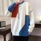 Colorblock Pullover Sweater Winter Fashion Long Sleeve Top Men&