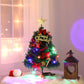 Mini Christmas Tree With Lights Small Accessories Bow Bells Pine Cone Gifts Christmas Desktop New Year Decorations